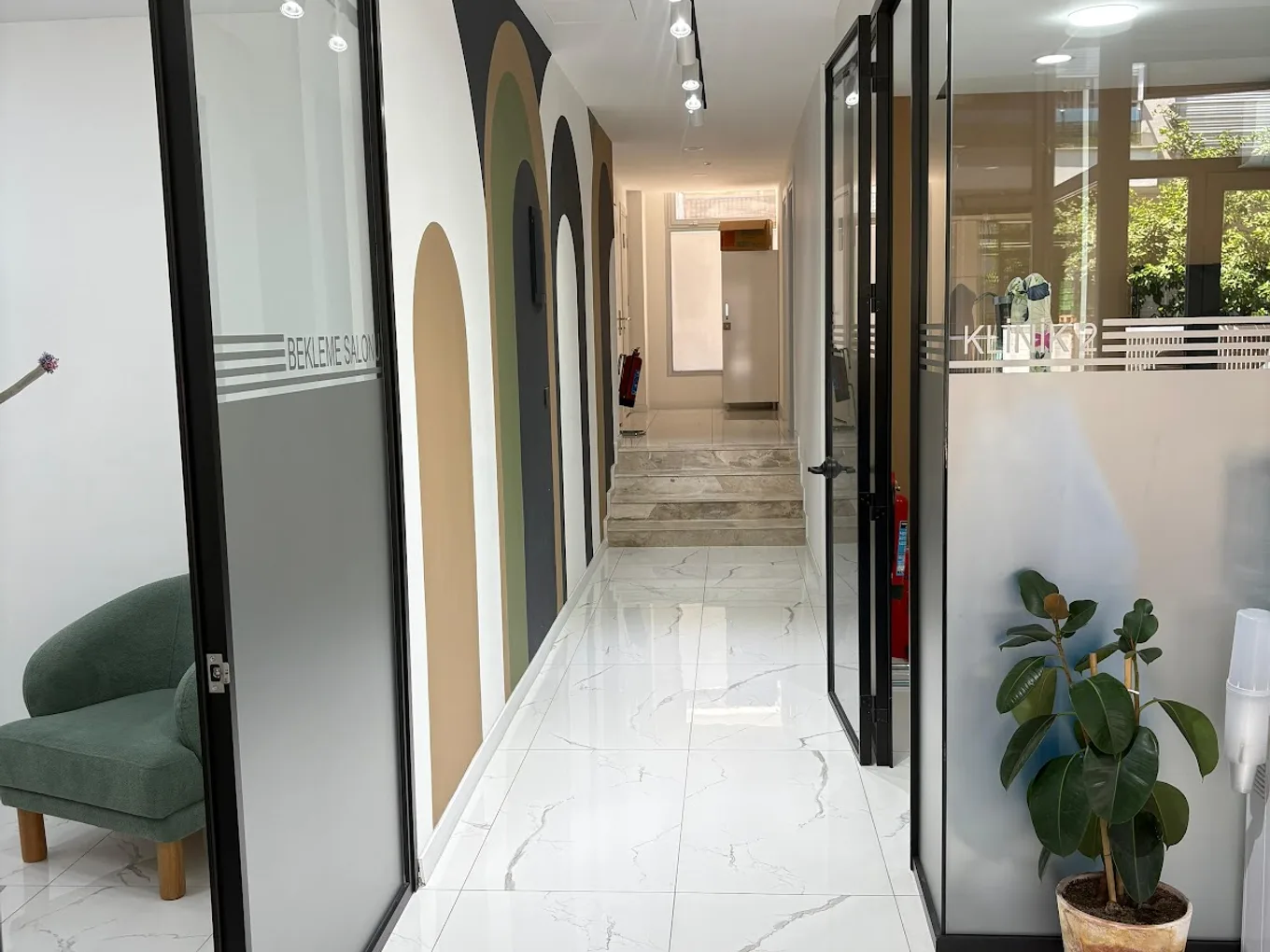 Interior corridor leading to the practice’s treatment rooms