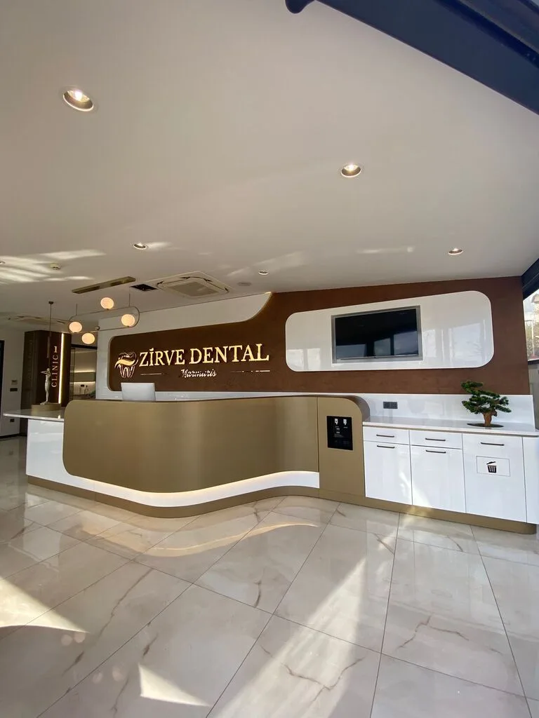 Branded reception area at Zirve Dental Marmaris