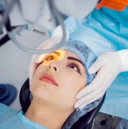 Clinical equipment used during an eye examination